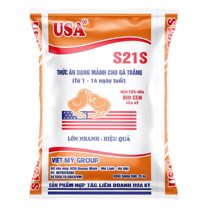 Thức ăn dạng mảnh cho gà trắng (từ 1 - 14 ngày tuổi)  S21S